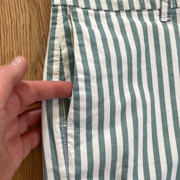Old Navy everyday shorts. Striped green and white. Size 12. - Picture 2 of 5